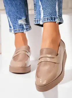 Pantofi dama casual Kaki din Piele Ecologica Lacuita Rozy