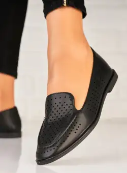 Pantofi dama casual Negri din Piele Ecologica Alarra
