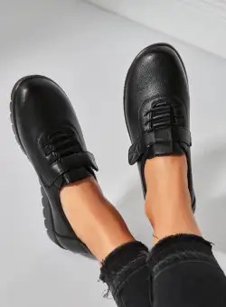 Pantofi dama casual Negri din Piele Ecologica Alyssa