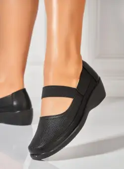 Pantofi dama casual Negri din Piele Ecologica Amia