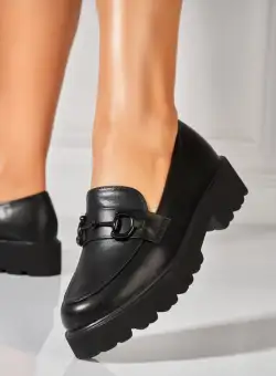 Pantofi dama casual Negri din Piele Ecologica Amias