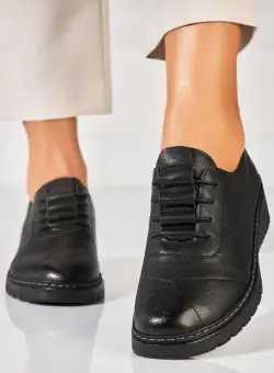 Pantofi dama casual Negri din Piele Ecologica Avaley