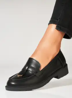 Pantofi dama casual Negri din Piele Ecologica Avrielle2