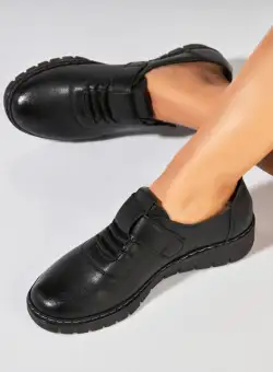 Pantofi dama casual Negri din Piele Ecologica Azya