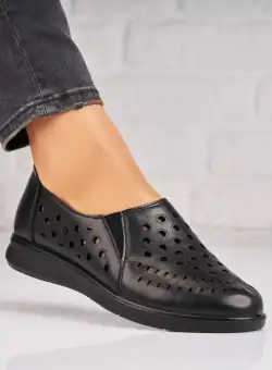 Pantofi dama casual Negri din Piele Ecologica Casho