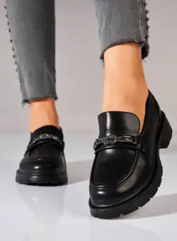 Pantofi dama casual Negri din Piele Ecologica Diona