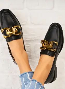 Pantofi dama casual Negri din Piele Ecologica Esteff