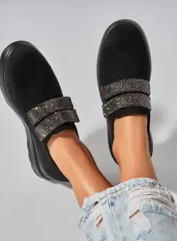 Pantofi dama casual Negri din Piele Ecologica Intoarsa Alaia2