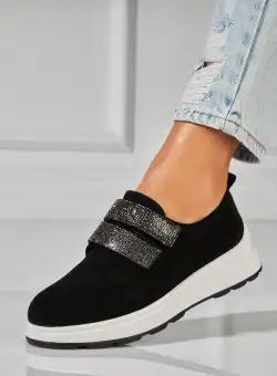 Pantofi dama casual Negri din Piele Ecologica Intoarsa Alaia2
