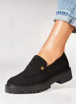 Pantofi dama casual Negri din Piele Ecologica Intoarsa Lyndon2