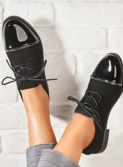 Pantofi dama casual Negri din Piele Ecologica Intoarsa Maysa2