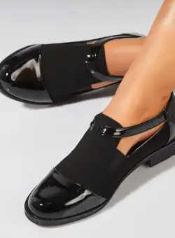 Pantofi dama casual Negri din Piele Ecologica Intoarsa Nisreen2