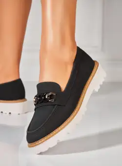 Pantofi dama casual Negri din Piele Ecologica Kamari