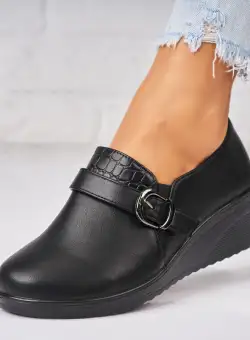 Pantofi dama casual Negri din Piele Ecologica Kenlee