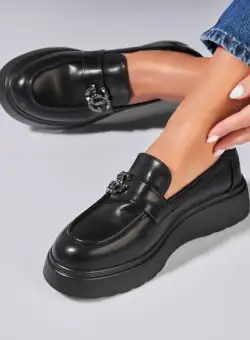 Pantofi dama casual Negri din Piele Ecologica Klaire