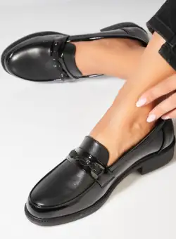 Pantofi dama casual Negri din Piele Ecologica Liyu