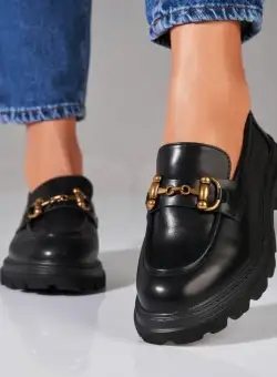 Pantofi dama casual Negri din Piele Ecologica Maylin