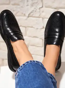 Pantofi dama casual Negri din Piele Ecologica Syler