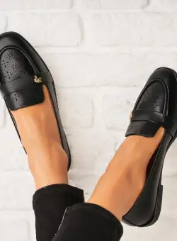 Pantofi dama casual Negri din Piele Ecologica Zalah