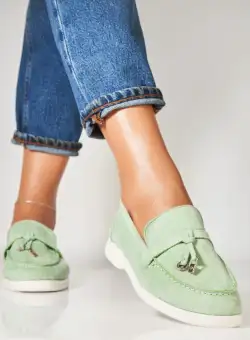 Pantofi dama casual Verzi din Piele Ecologica Intoarsa Jaisme