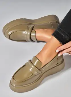 Pantofi dama casual Verzi din Piele Ecologica Lila