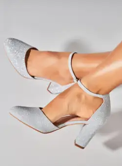 Pantofi dama cu toc Argintii din Glitter Yenifer2