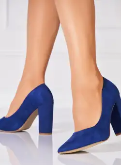 Pantofi dama cu toc Bleumarin din Piele Ecologica Intoarsa Ikaia2