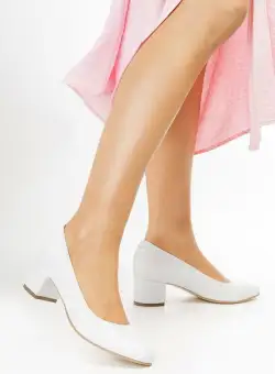 Pantofi dama piele Ziara albi