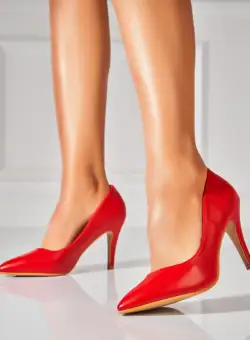 Pantofi dama stiletto Rosii din Piele Ecologica Aiken