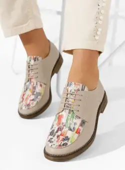 Pantofi derby piele Radiant bej