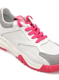 Pantofi DONNA CRIS albi, 8505, din piele naturala