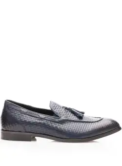 Pantofi eleganți bărbați din piele naturală, Leofex - 588-1 Blue Box