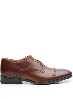 Pantofi eleganti barbati, Oxford din piele naturala, Leofex - 748 cognac