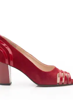 Pantofi eleganți damă din piele naturală - 18336 Grena Velur Lac