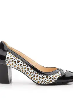 Pantofi eleganți damă din piele naturală - 541-8 Negru Lac