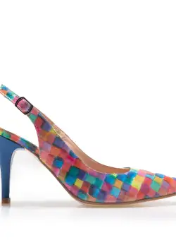 Pantofi eleganți decupați damă din piele naturală - 179 Multicolor Box