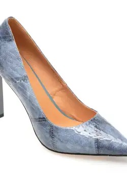 Pantofi eleganti EPICA albastri, S61, din piele naturala lacuita