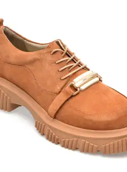 Pantofi EPICA maro, 35457, din piele intoarsa