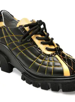 Pantofi EPICA negri, 434076, din piele naturala