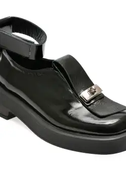 Pantofi EPICA negri, 484198, din piele naturala lacuita