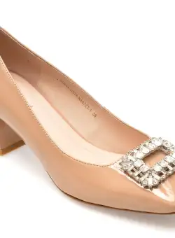 Pantofi EPICA nude, H578, din piele naturala lacuita