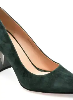 Pantofi EPICA verzi, QV30007, din piele intoarsa