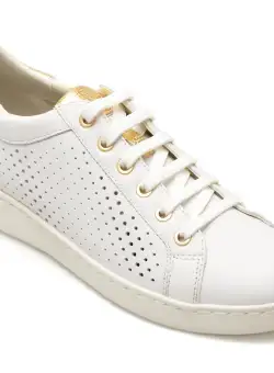 Pantofi GEOX albi, D151BB, din piele naturala
