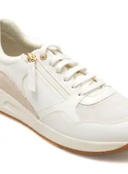 Pantofi GEOX albi, D36NQB, din piele naturala