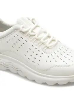Pantofi GEOX albi, D45NUD, din piele naturala