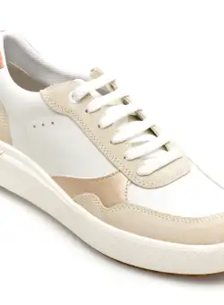 Pantofi GEOX albi, D45QFA, din piele naturala