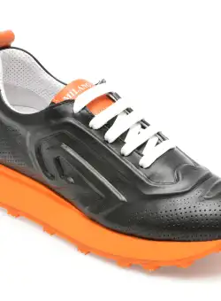 Pantofi GOLD DEER negri, 1187035, din piele naturala