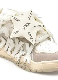 Pantofi GRYXX albi, 19616, din piele naturala