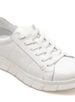 Pantofi GRYXX albi, 22104, din piele naturala