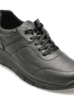 Pantofi IMAC negri, 452681, din piele naturala
